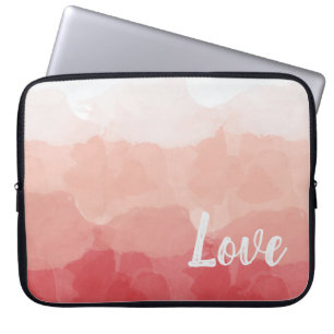 Funda Para Portátil Amor acuarela rosa