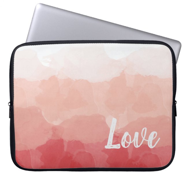 Funda Para Portátil Amor acuarela rosa (Frente)