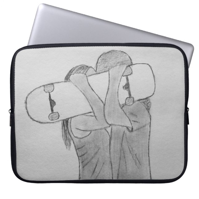 Funda Para Portátil Amor al patinaje (Frente)