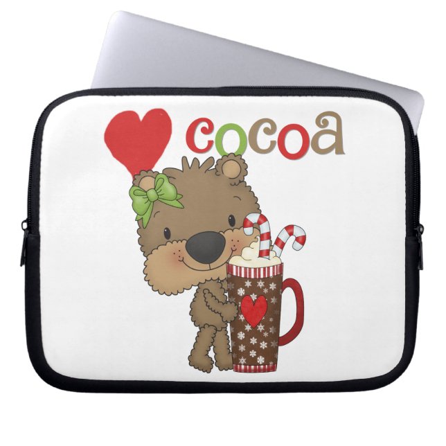 Funda Para Portátil Amor del cacao del oso del chica (Frente)
