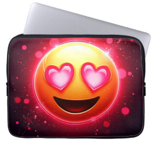 Funda Para Portátil Amor Emoji Struck Resplandor de corazones