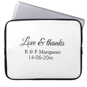 Funda Para Portátil Amor & gracias agregar nombre de la pareja boda ag