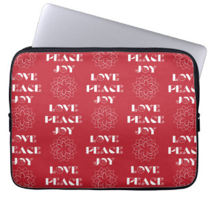 Funda Para Portátil Amor minimalista rojo y blanco, paz, alegría