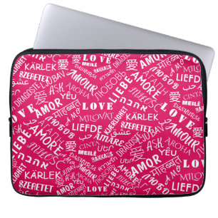 Funda Para Portátil AMOR - Multi Language - Personalizable Internacion