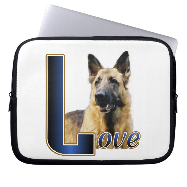 Funda Para Portátil Amor pastor alemán (Frente)