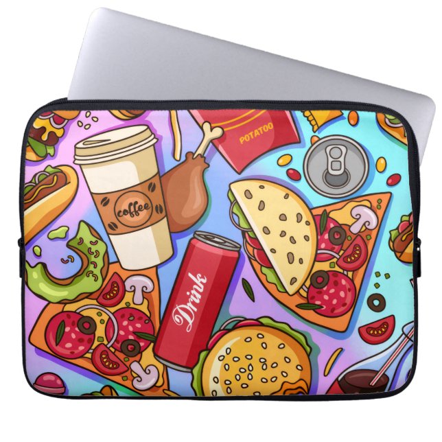 Funda Para Portátil Amor por la Comida (Frente)