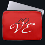 Funda Para Portátil Amor Rojo Blanco Negro Color Caligrafía Escritura<br><div class="desc">Puedes cambiar fácilmente las fuentes y los colores. También puedes agregar tu logotipo y la imagen de fondo como desees.</div>