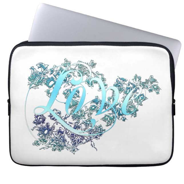 Funda Para Portátil Amor y flores (Frente)