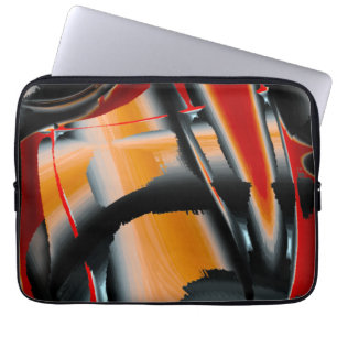 Funda Para Portátil ampliación de pintura digital recortada en negro n