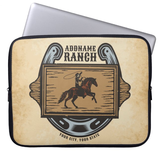 Funda Para Portátil AÑADIR A Vaquero DOMICILIO Rancho de Caballo de Fa (Frente)