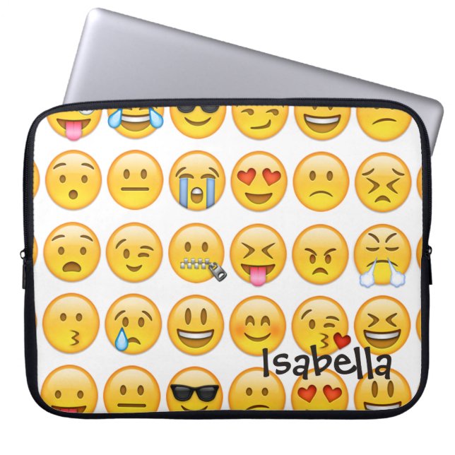 Funda Para Portátil Añadir nombre Emoji personalizada (Frente)