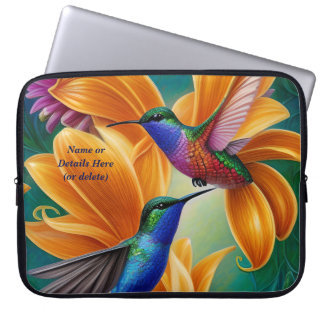 Funda Para Portátil Añadir nombres texto, tararear aves en flores de N