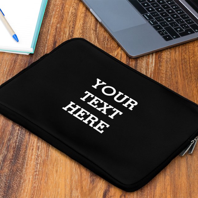 Funda Para Portátil Añadir su propio texto Personalizado aquí negro y  (Subido por el creador)