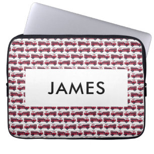 Funda Para Portátil Añadir tu nombre camión de bomberos rojos personal