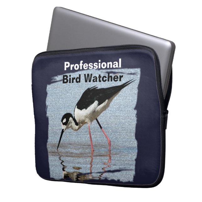 Funda Para Portátil Analizador profesional de pájaros Pájaro blanco ne (Anverso izquierdo)