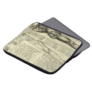Funda Para Portátil Anatomía Humana Masculina Músculos por Leonardo da