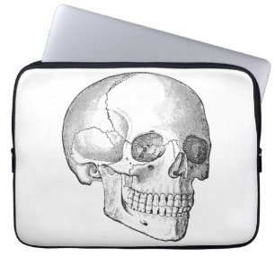 Funda Para Portátil Anatomía médica dibujo del cráneo vintage monocrom