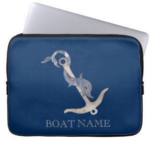 Funda Para Portátil Ancla Espíritu Náutico Delfín Azul Marina