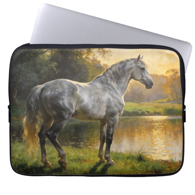 Funda Para Portátil Andalusian Stallion by the Lake (Frente)