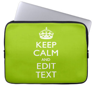 Funda Para Portátil Android Green Mantenga la calma y su texto