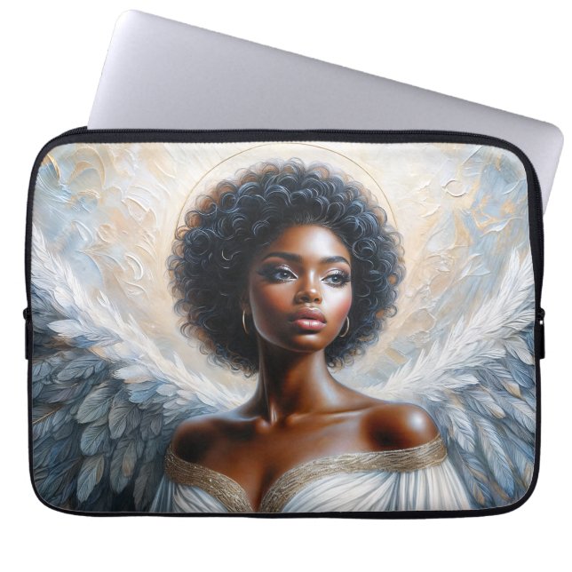 Funda Para Portátil Angel Black Woman Con Halo (Frente)
