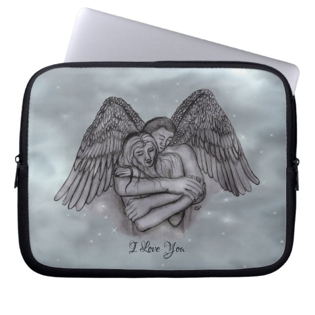 Funda Para Portátil Angel Eros en el amor, te amo (Frente)
