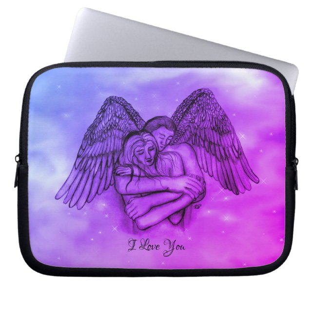 Funda Para Portátil Angel Eros en el amor, te amo (Frente)