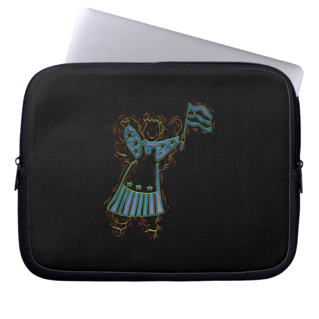 Funda Para Portátil Ángel Patriótico (Frente)