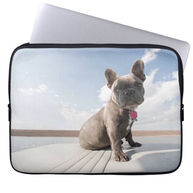 Funda Para Portátil Animales de bebé más afectados | Bote de Bulldog f (Frente)