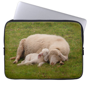 Funda Para Portátil Animales de bebé más afectados   Cordero sonriente