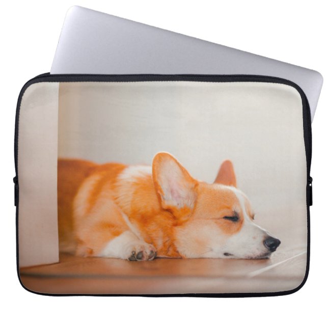 Funda Para Portátil Animales de bebé más afectados | Corgi Sleeping (Frente)