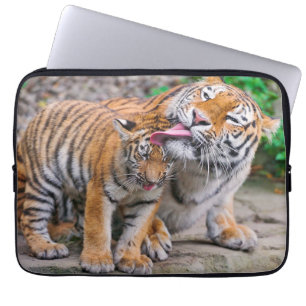 Funda Para Portátil Animales de bebé más afectados   Familia Tigre sib