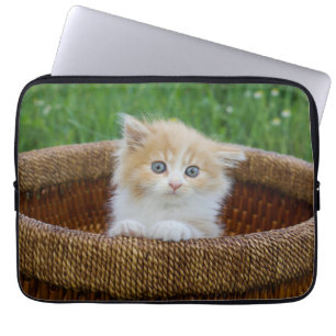 Funda Para Portátil Animales de bebé más afectados   Gatito teñido azu