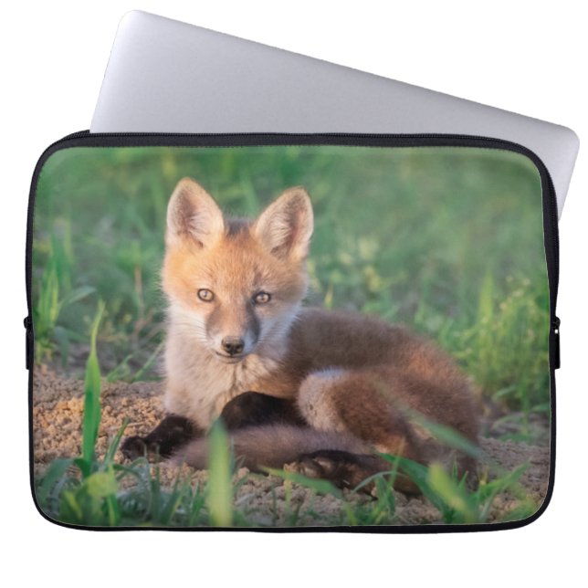 Funda Para Portátil Animales de bebé más afectados | Red Fox Kit Relax (Frente)