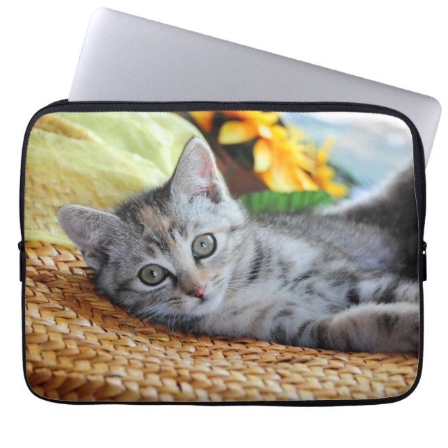 Funda Para Portátil Animales de bebé más afectados | Salto de gatitos (Frente)