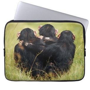 Funda Para Portátil Animales de bebé más afectados   Tres chimpancés a