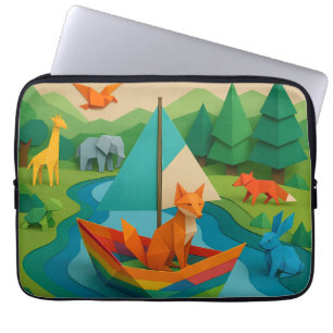 Funda Para Portátil Animales de Bosque Plegados – Fauna Colorida de Or