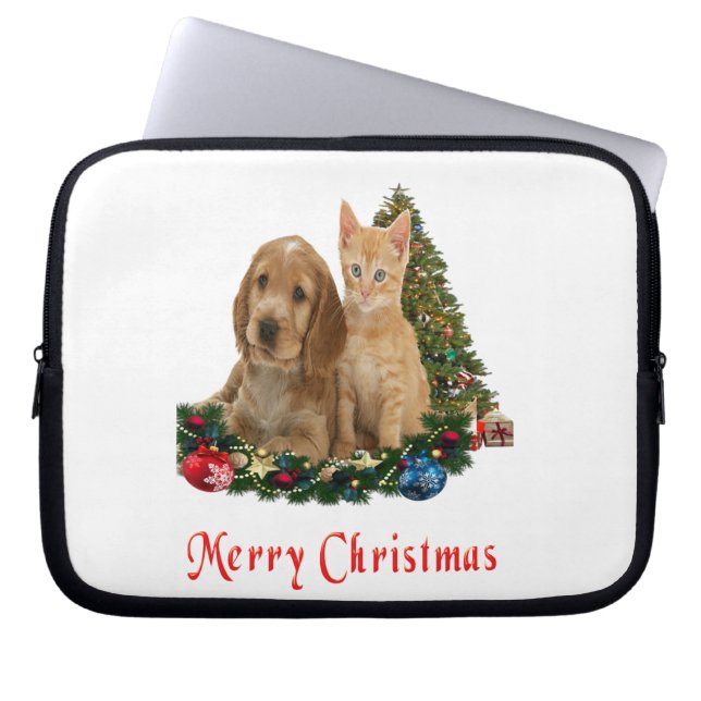 Funda Para Portátil Animales de Navidad (Frente)