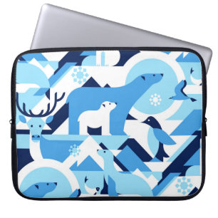 Funda Para Portátil Animales en el Ártico, Polar - patrón abstracto, m