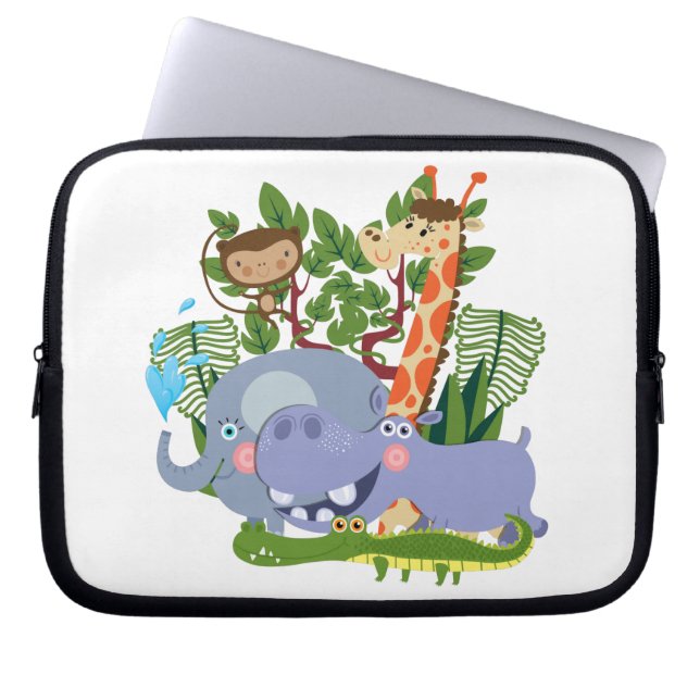 Funda Para Portátil Animales lindos del safari (Frente)