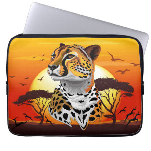 Funda Para Portátil Animales salvajes de la costa africana Cheetah
