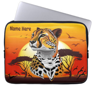 Funda Para Portátil Animales salvajes de la costa africana Cheetah