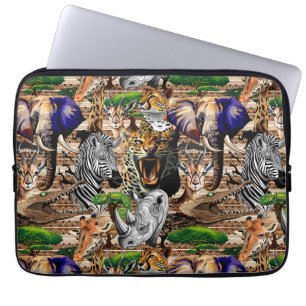 Funda Para Portátil Animales salvajes de sabana africanos