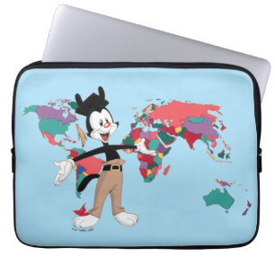Funda Para Portátil Animaniacs Gráfico del Mapa Mundial de Yakko
