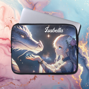 Funda Para Portátil Anime Chica y su dragón místico personalizado