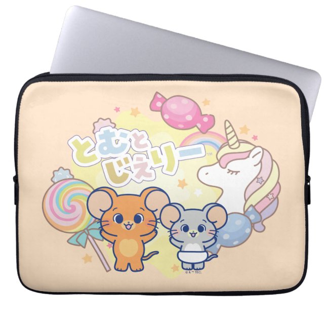 Funda Para Portátil Anime Magical Candyland con Jerry y Tuffy (Frente)