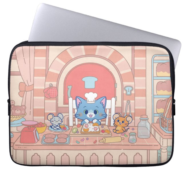 Funda Para Portátil Anime Tom, Jerry y Tuffy Bakery (Frente)