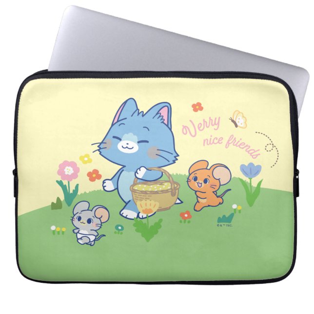 Funda Para Portátil Anime Tom, Jerry y Tuffy Picnic (Frente)
