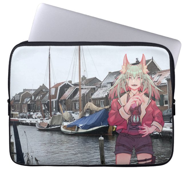 Funda Para Portátil Anime, V Tuber, VTuber, Harbor. (Frente)