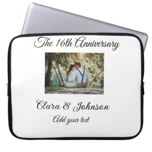 Funda Para Portátil Aniversario boda agregar nombre año imagen par de